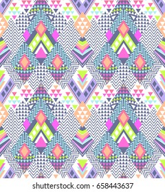 abstract geo zigzag design in young Aztec style - seamless background