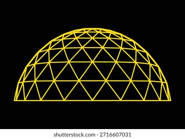 Ilustración vectorial de arte de línea de cúpula geodésica Abstractas.