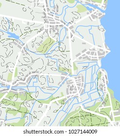 Abstract geographical map. Color vector image