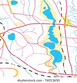 Abstract geography map in perspective