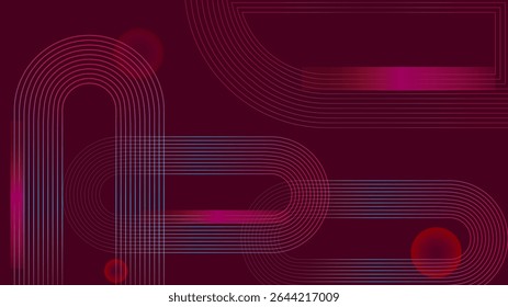 Abstract geomatric background with futuristic gradient circle lines pattern. Modern futuristic for presentation, website, cover, poster, banner, brochure, header, website with dark background.