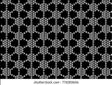 Abstract geomatric background pattern on black background.