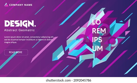 Abstract geomatric landing page. Web design Eps10 Vector