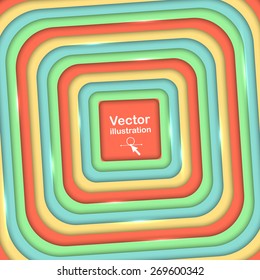 Abstract geomertic background. Soft colors rectangles with shadows. Vector illustration