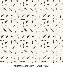 Abstract geometrc black and white deco art memphis fashion pattern