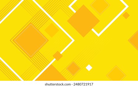 abstract geometri square shape white,red,orange on yellow background.illustration vector.