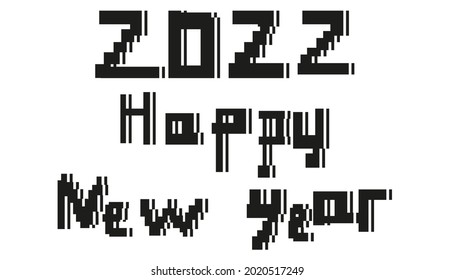 Abstract  geometric 2022 year number design. Happy new year 2022 logo text design. Vector illustration isolated on white background