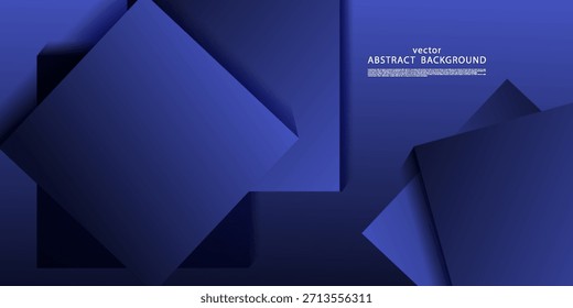 Abstrakter geometrischer 3D-Hintergrund in Blau mit einfachen überlappenden quadratischen Mustern. Blauer Hintergrund mit trendigem Shape-Design. EPS10-Vektor.