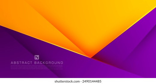 Abstract geometric 3D background with colorful bright orange and purple gradient papercut background design. Overlap triangle pattern. Eps10 vector