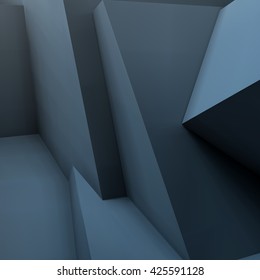 Abstract geometric 3D background with realistic overlapping black cubes