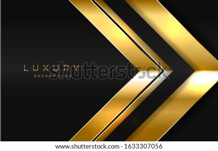 Abstract geometric 3d background with realistic gold effect. Vector geometric illustration of golden shape on dark metal surface. Graphic design element. Luxury decoration