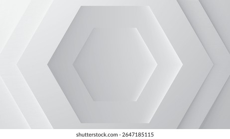 Abstractas fondo geométrico 3D con líneas blancas y diseño moderno de patrón hexagonal