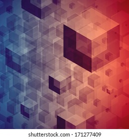 Abstract geometric 3d cubes technology vector background