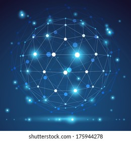 Abstract geometric 3D mesh object, vector illustration, eps 10.