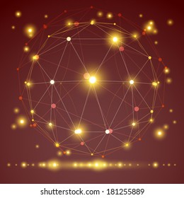 Abstract geometric 3D mesh object, vector illustration, eps 10.