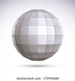 Abstract geometric 3D object, modern digital technology and science theme vector illustration, clear eps 8.