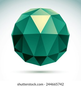 Abstract geometric 3D object, modern digital technology and science theme vector illustration, clear eps 8.