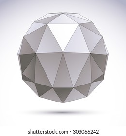 Abstract geometric 3D object, modern digital technology and science theme vector illustration, clear eps8.
