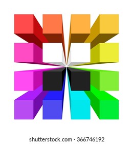 Abstract geometric 3d object. Vector illustration.