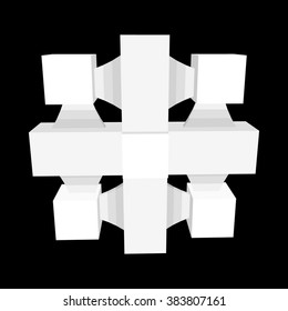 Abstract geometric 3d object. Vector illustration.