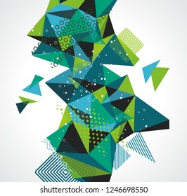 Abstract geometric 3D polygonal background. Vector illustration.