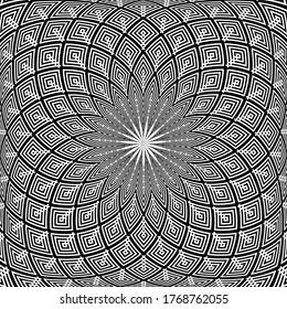 Abstract geometric 3D rotation pattern.  Decorative design. Vector art.