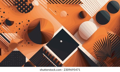 Abstract geometric 3d shapes background vector illustration design 