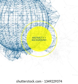 Abstract geometric 3d sphere made of points and lines. Futuristic technology style. 