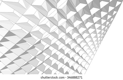 Abstract geometric 3d structure. Architectural background 