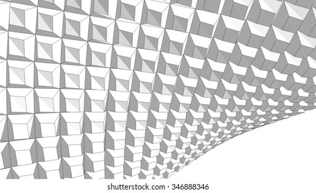 Abstract geometric 3d structure. Architectural background 