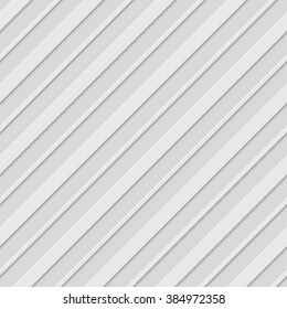 Abstract Geometric 3d White Seamless Pattern, Diagonal Striped Vector Background