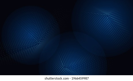 Abstract Geometric 3D White Spots on Dark Blue Background. Vector illustration