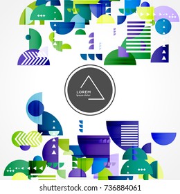 Abstract geometric 4color background with decorative geometric pattern