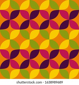 Abstract geometric 70s stile background texture, seamless pattern