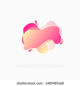abstract geometric amoeba elements flat design with colorfull gradient color 