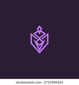Abstrato logotipo amuleto geométrico simbolizando proteção e equilíbrio místico.