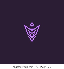 Abstrato logotipo amuleto geométrico simbolizando proteção e equilíbrio místico.