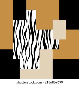 Abstract geometric with animal skin pattern. Vector Illustration.