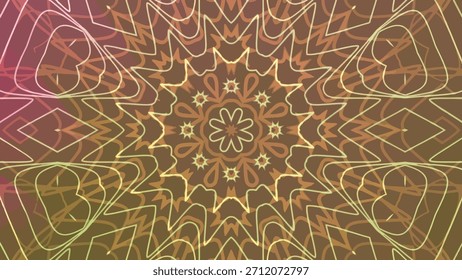 Abstract geometric animation with kaleidoscopic patterns and vibrant neon light effects, Abstracts Twirls Kaleidoscope A, Stock royalty free.