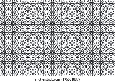 Abstraktes geometrisches arabisches Schwarz-Weiß-Kunstmuster. EPS10