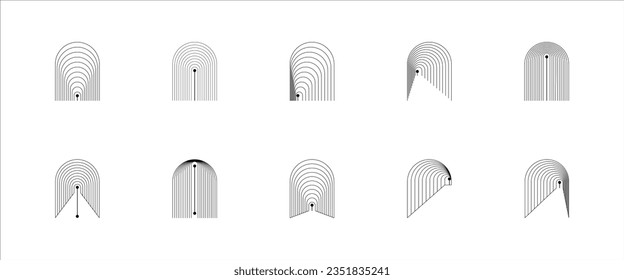 Abstract Geometric Arch Vector Set