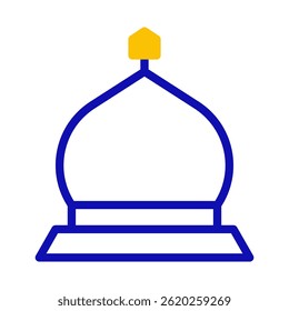 Abstract geometric architectural dome design with blue outline and yellow cap - Powered by Shutterstock - Get 15% off with code: PIKWIZARD15