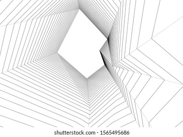 
abstract geometric architecture 3d illustration