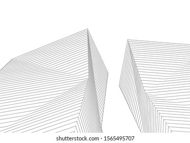 
abstract geometric architecture 3d illustration