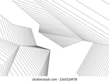 
abstract geometric architecture 3d illustration