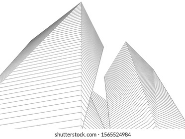 
abstract geometric architecture 3d illustration