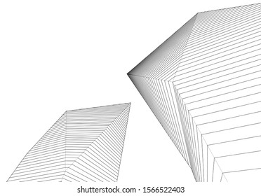 
abstract geometric architecture 3d illustration