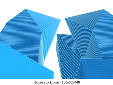 
abstract geometric architecture 3d illustration
