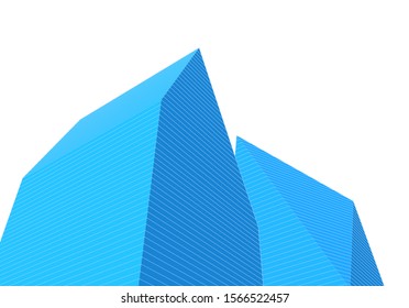 
abstract geometric architecture 3d illustration