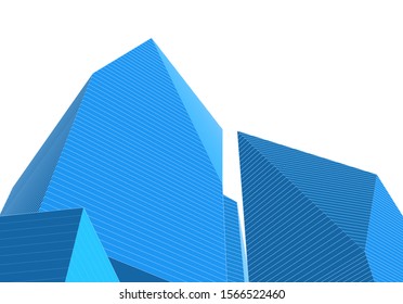
abstract geometric architecture 3d illustration